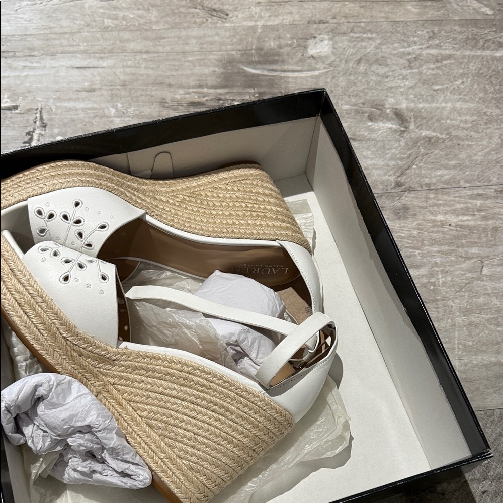 White Espadrille Wedge Sandals